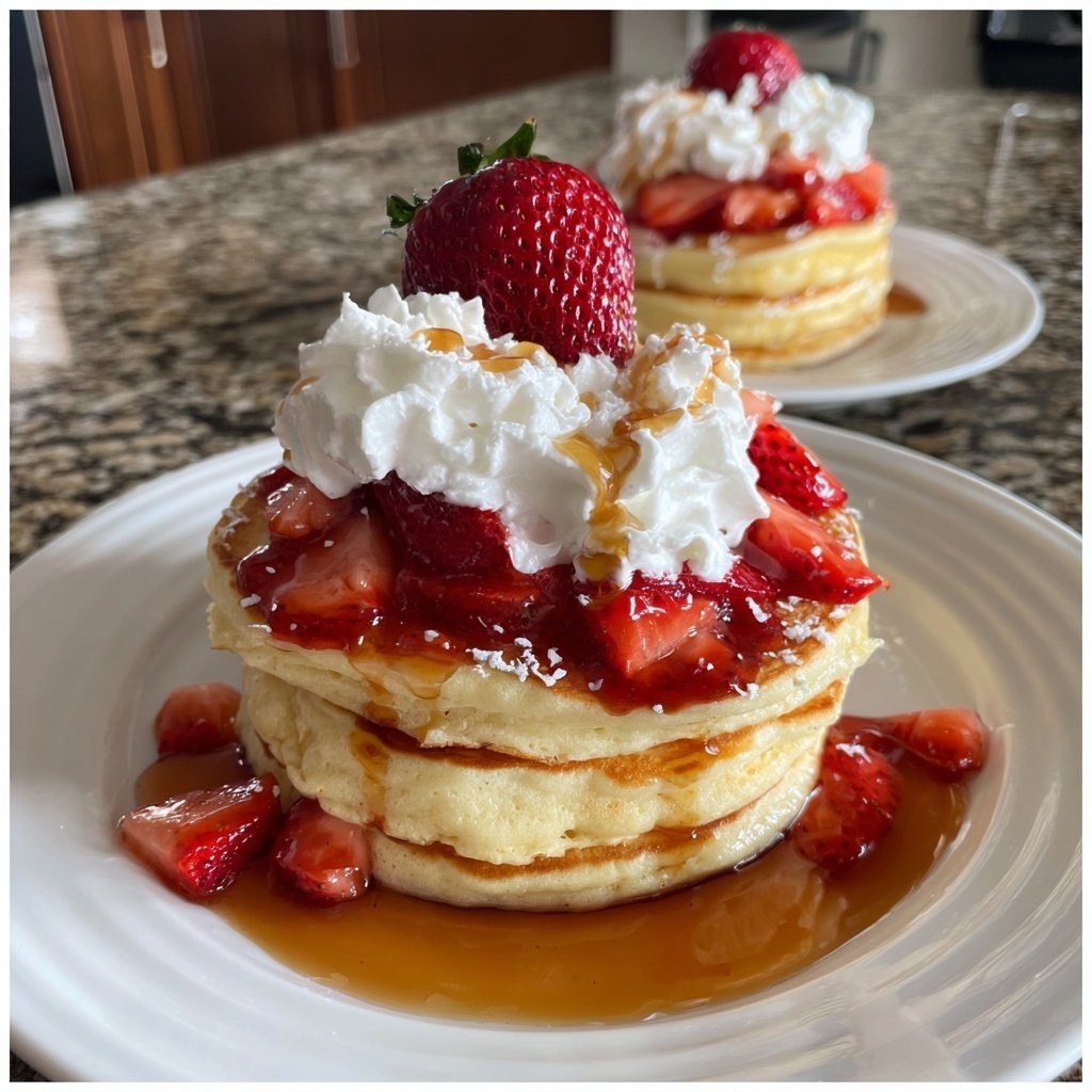 Bottomless Strawberry Pancake Stack