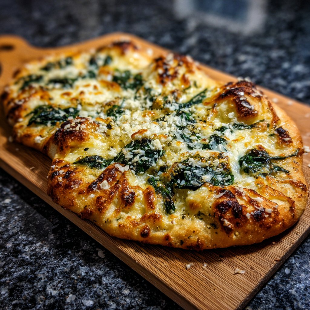 Cheesy Spinach Flatbread