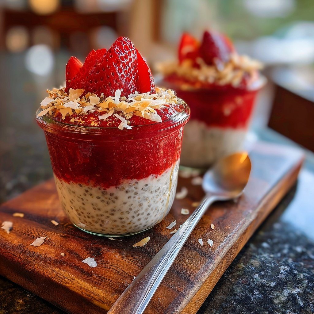 Strawberry Coconut Chia Pudding