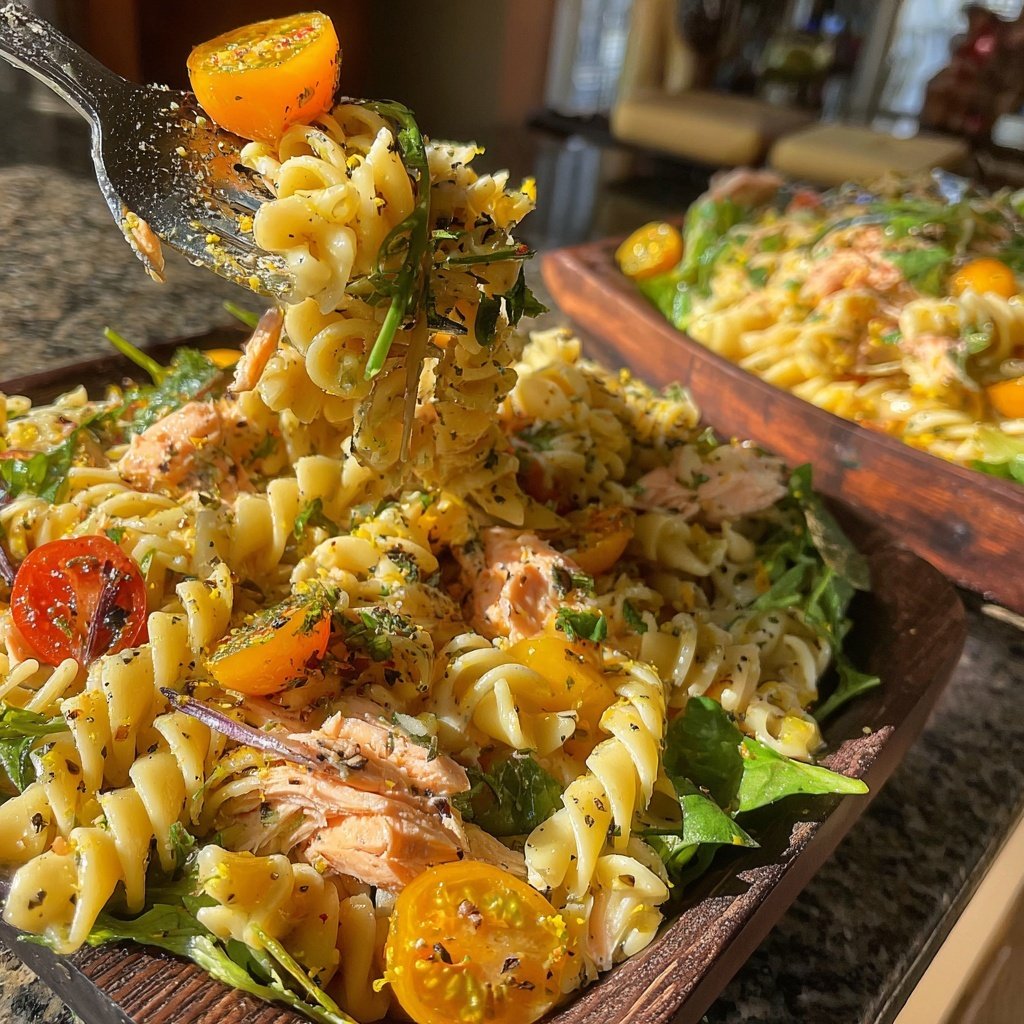 Lemon Zest Salmon Pasta Salad