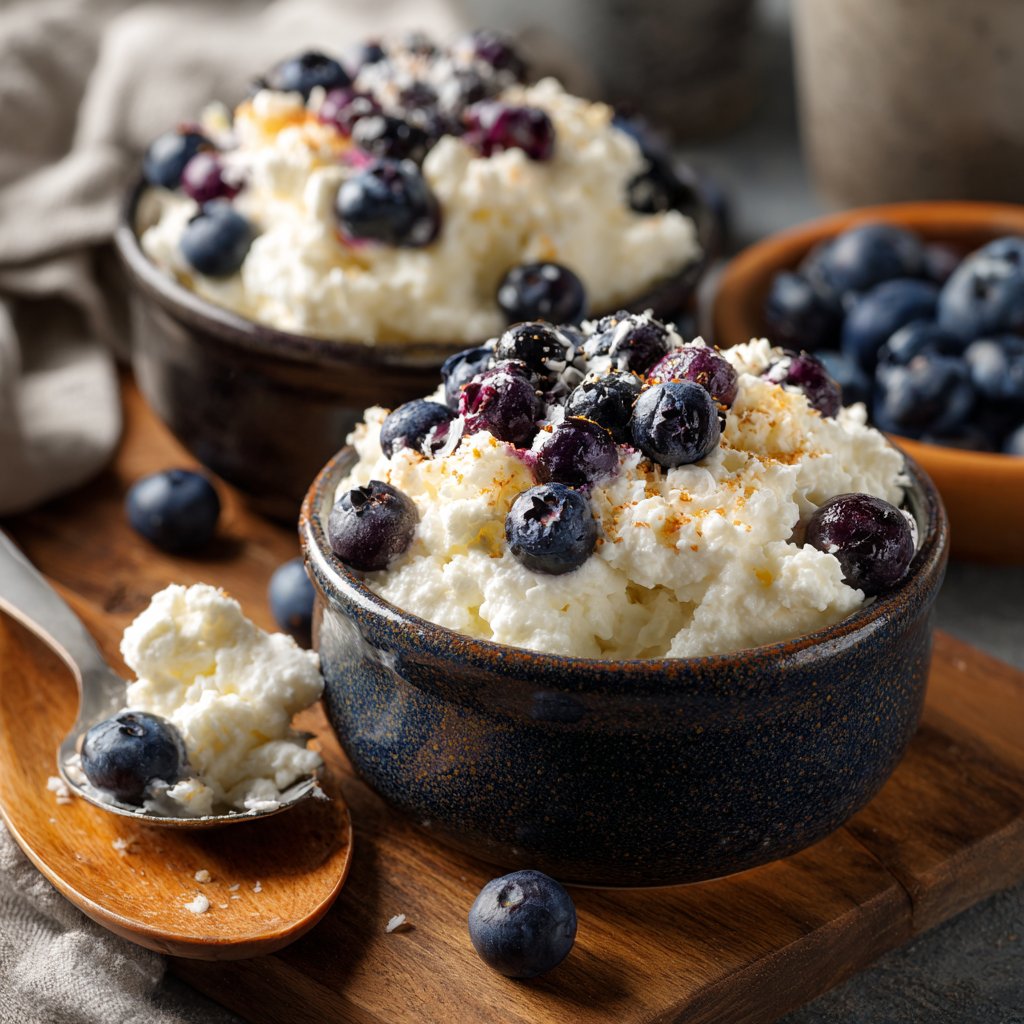 Baked Blueberry Cottage Cheese Bowls
