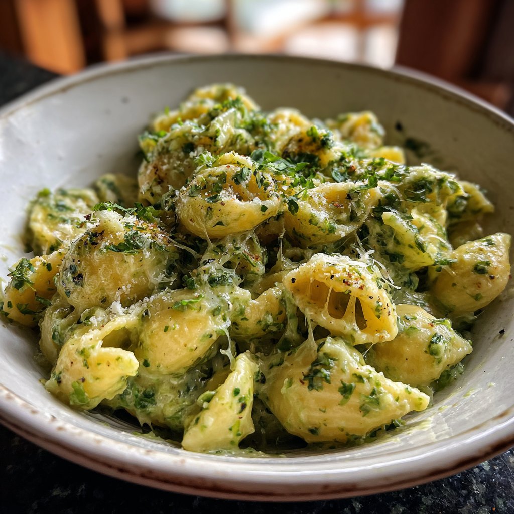 Creamy St. Patrick’s Green Mac & Cheese