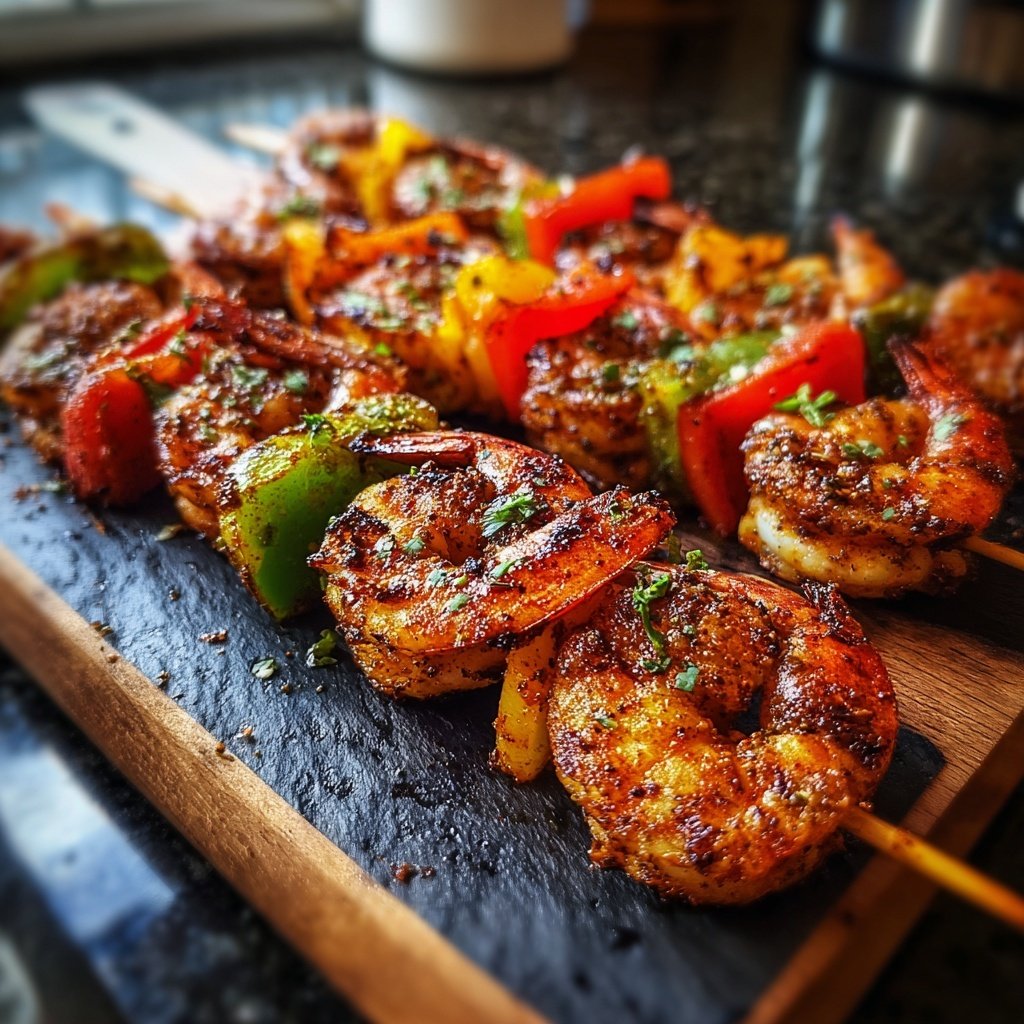 Smoky Shrimp and Bell Pepper Skewers