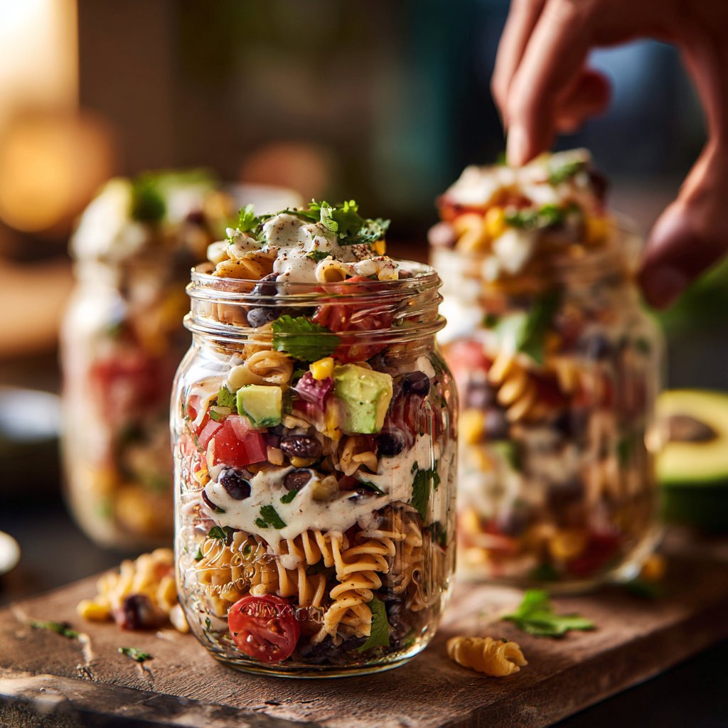 Taco Pasta Salad Jars